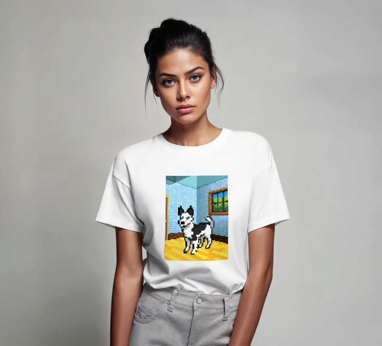 Cane bianco da interno t-shirt da DOG AND CAT