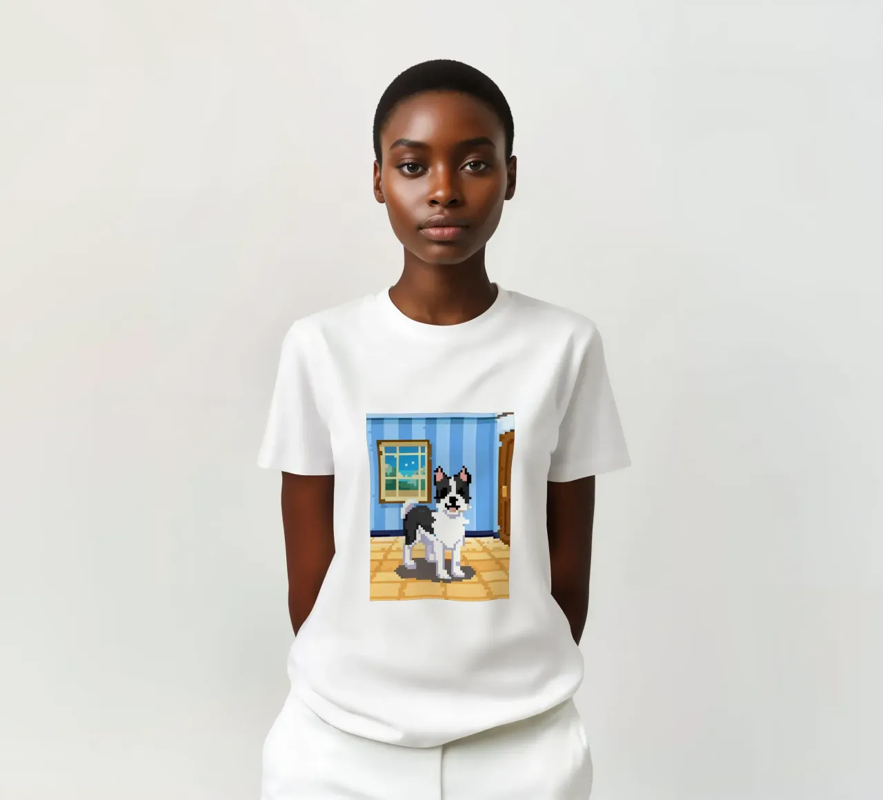 Cane bianco e nero t-shirt da DOG AND CAT