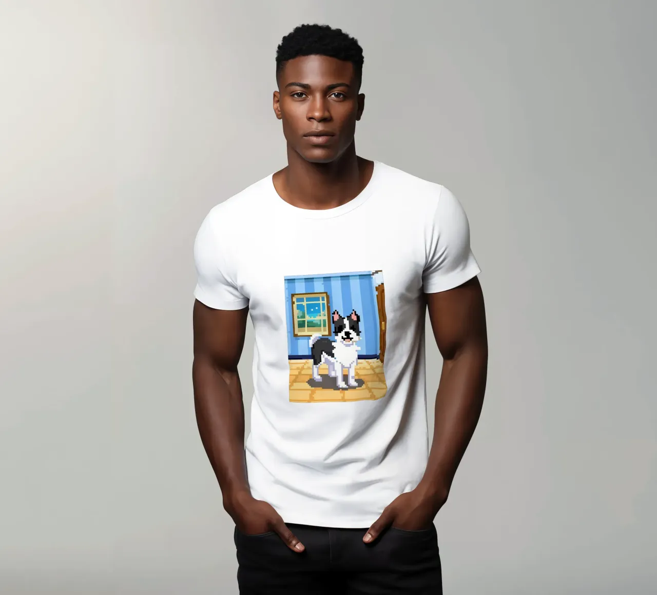 Cane bianco e nero t-shirt da DOG AND CAT