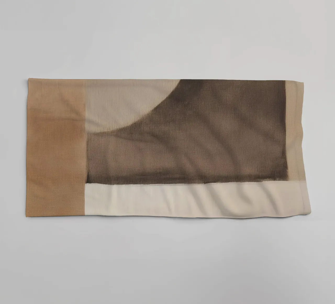 Aardse minimalistische abstracte kunst badhanddoek van Melloi Art Print