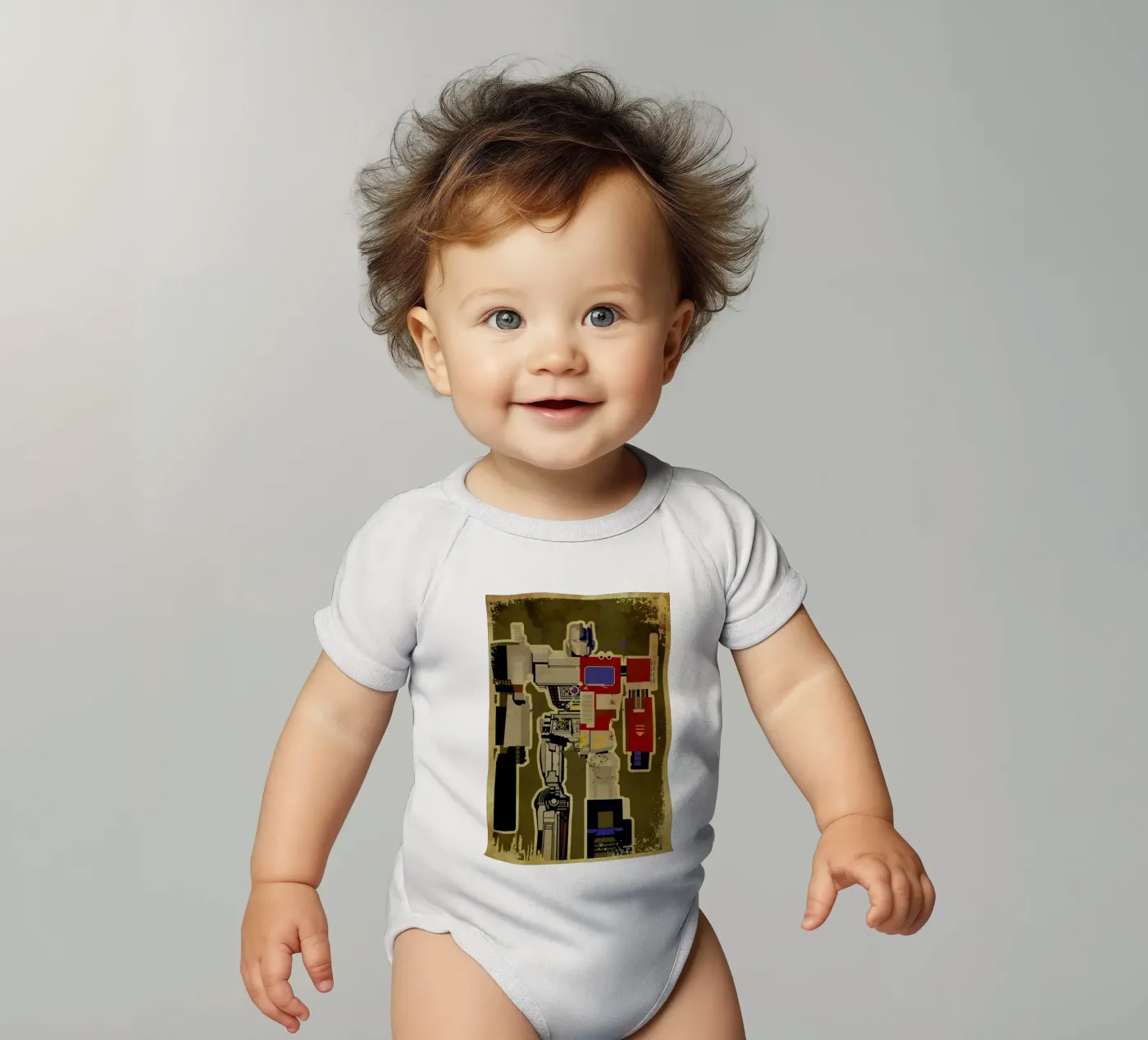 Optimus Mega short-sleeve baby romper by Danny Haas
