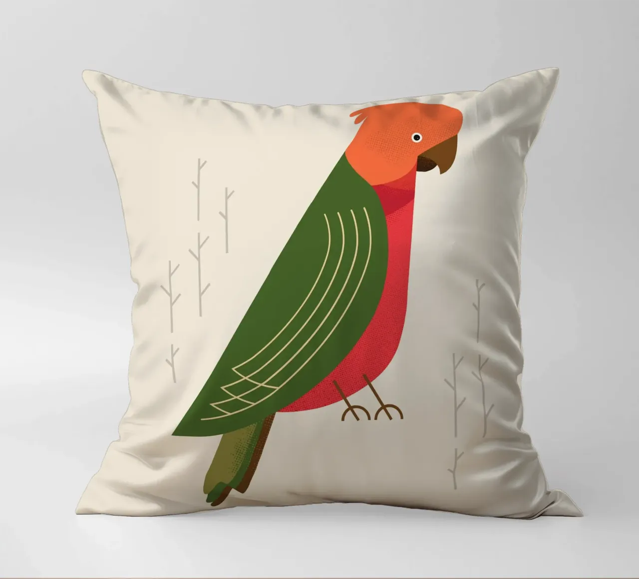 Pappagallo reale australiano, Uccello dell'Australia cuscino da The Printed Sparrow
