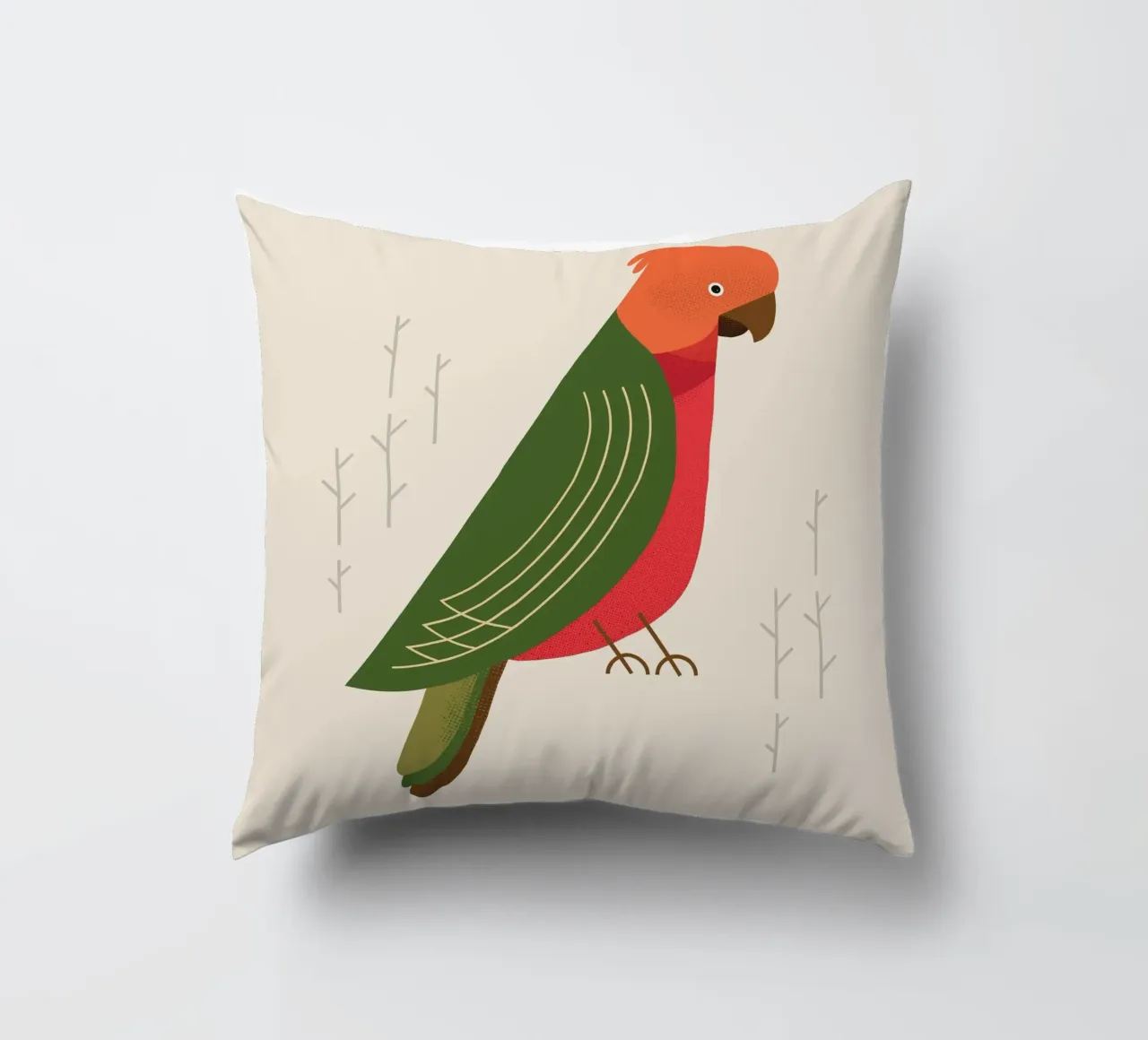 Pappagallo reale australiano, Uccello dell'Australia cuscino da The Printed Sparrow