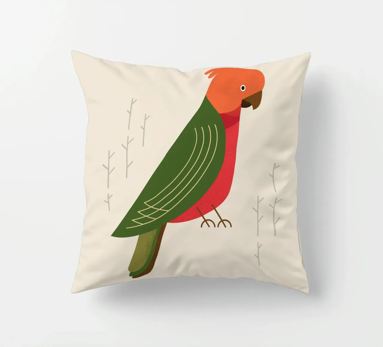Pappagallo reale australiano, Uccello dell'Australia cuscino da The Printed Sparrow