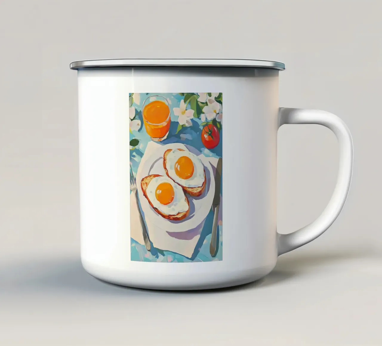 Levendige Ontbijt Kunst emaille mok van Melloi Art Print