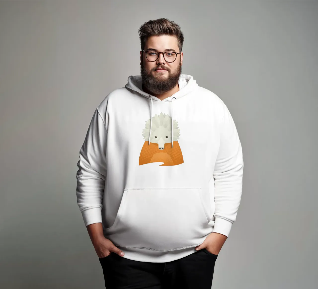 Echidna capriccioso, ritratto di animale felpa con cappuccio da The Printed Sparrow