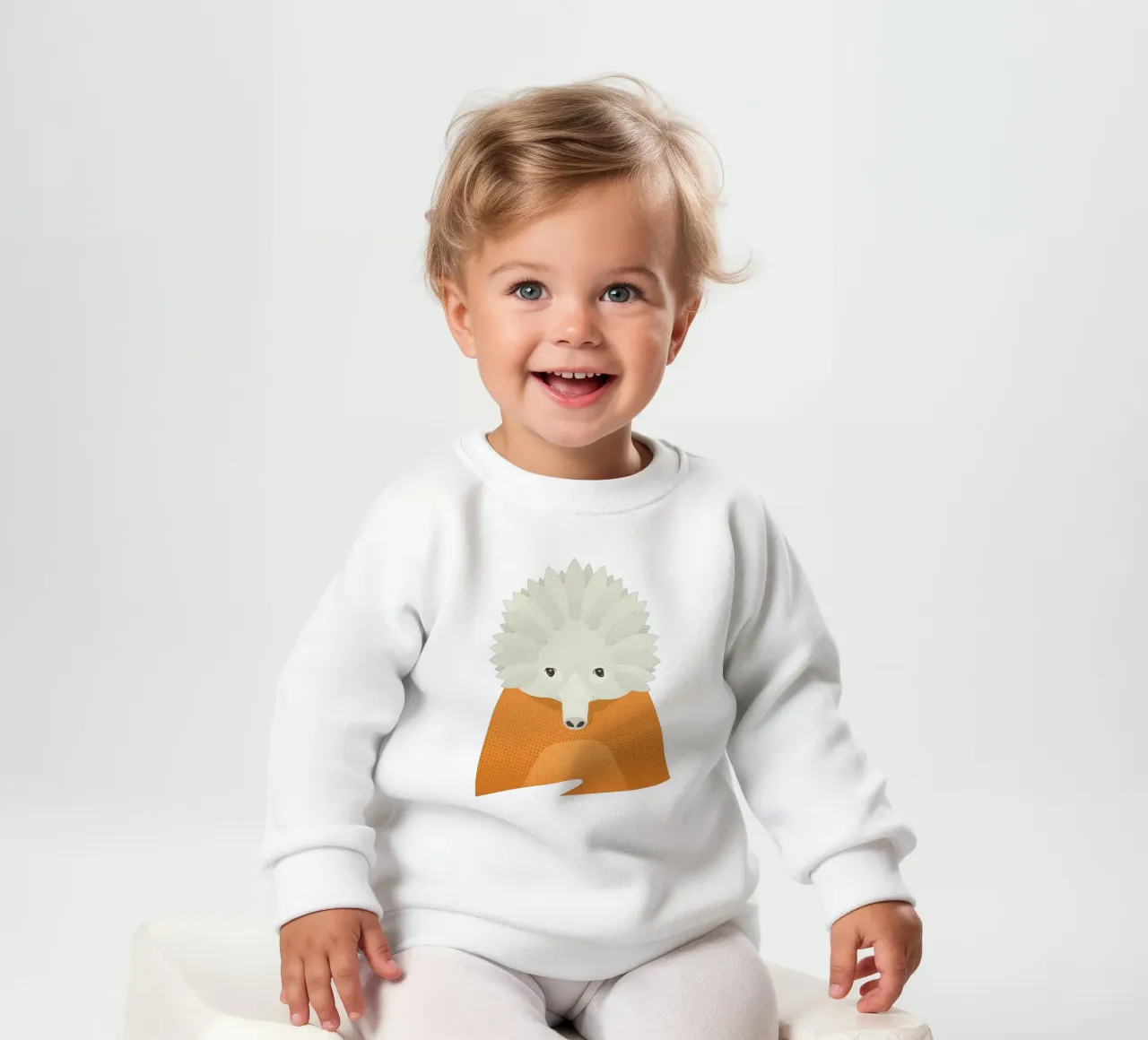 Echidna capriccioso, ritratto di animale felpa neonato da The Printed Sparrow