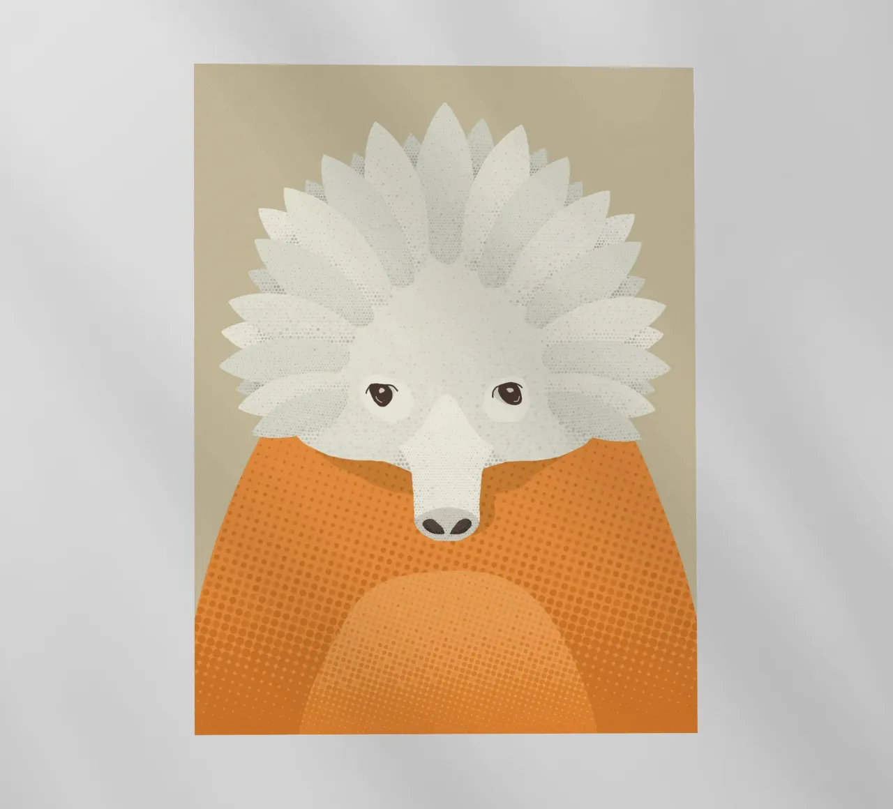 Whimsy Echidna, Retrato animal lámina retroiluminada de The Printed Sparrow