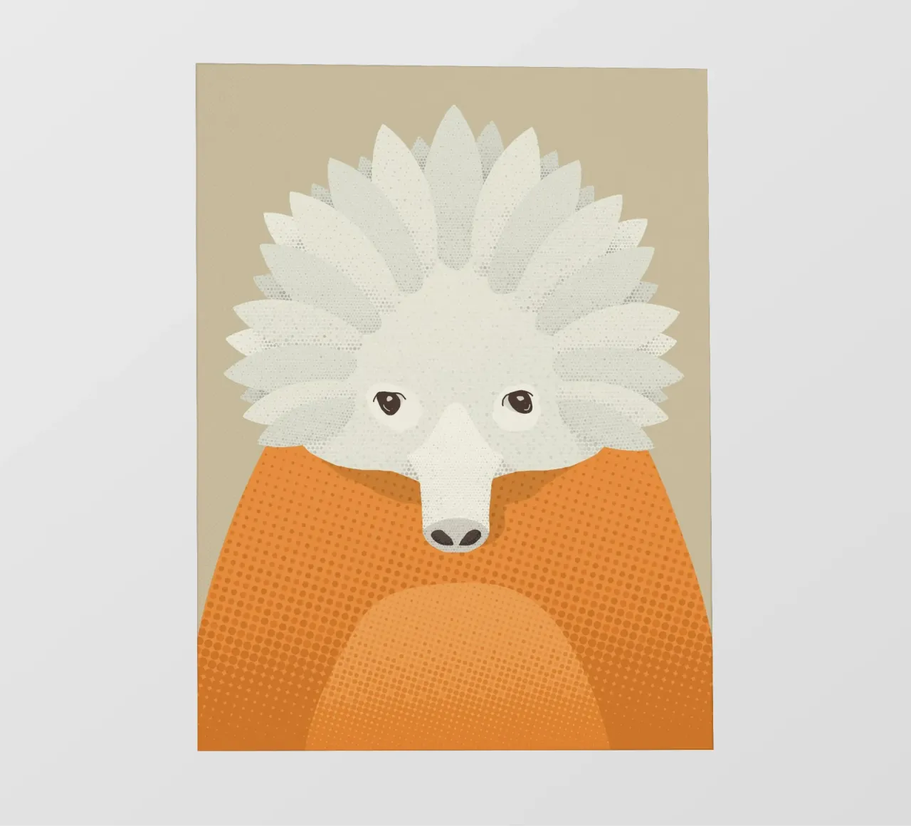 Whimsy Echidna, Retrato animal lámina retroiluminada de The Printed Sparrow
