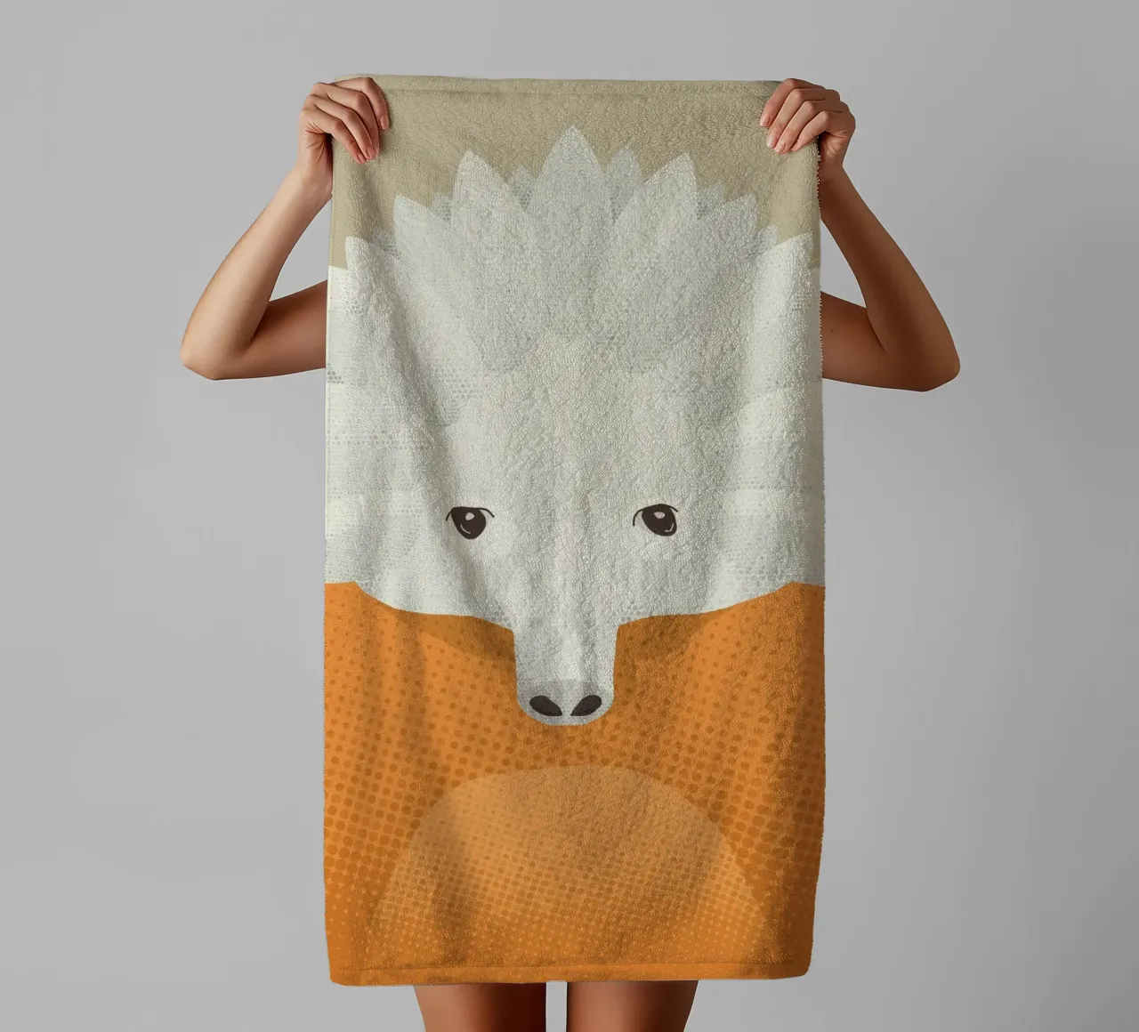 Echidna capriccioso, ritratto di animale asciugamano da bagno da The Printed Sparrow