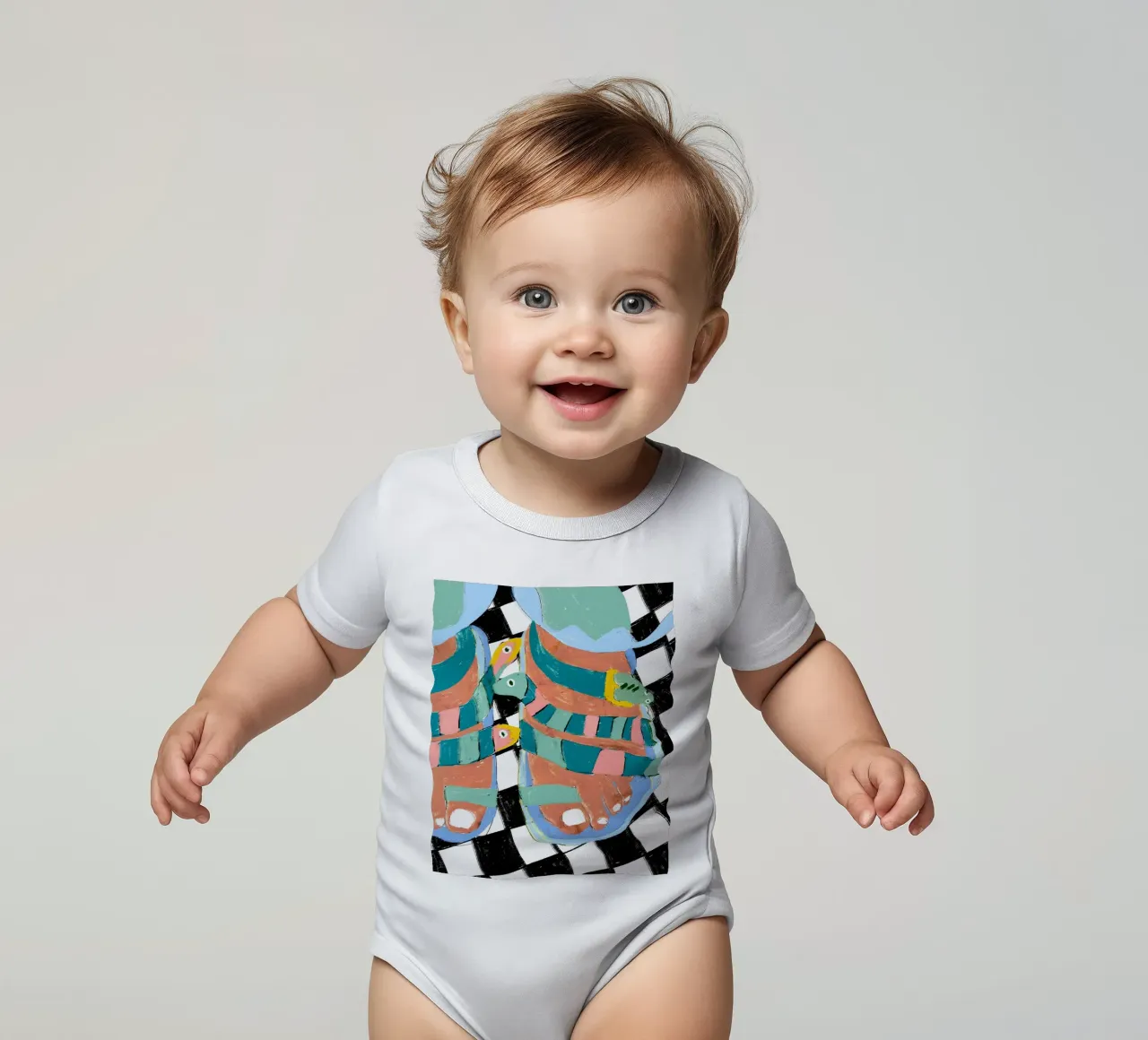 Stroll On The Wild Side | Snake Walk short-sleeve baby romper by 83oranges