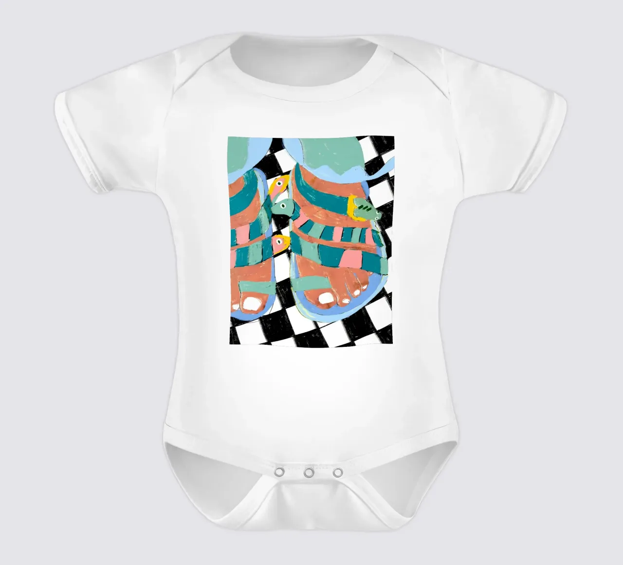 Stroll On The Wild Side | Snake Walk short-sleeve baby romper by 83oranges
