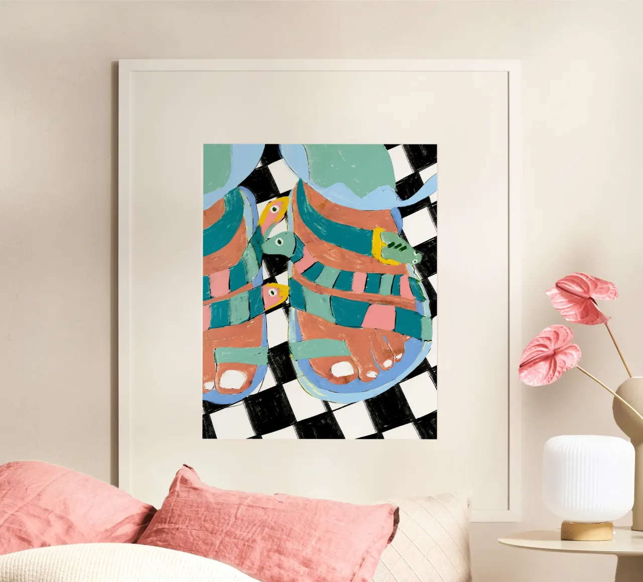 Passeggiata nel lato selvaggio | Passeggiata dei serpenti poster con telaio in legno da 83oranges