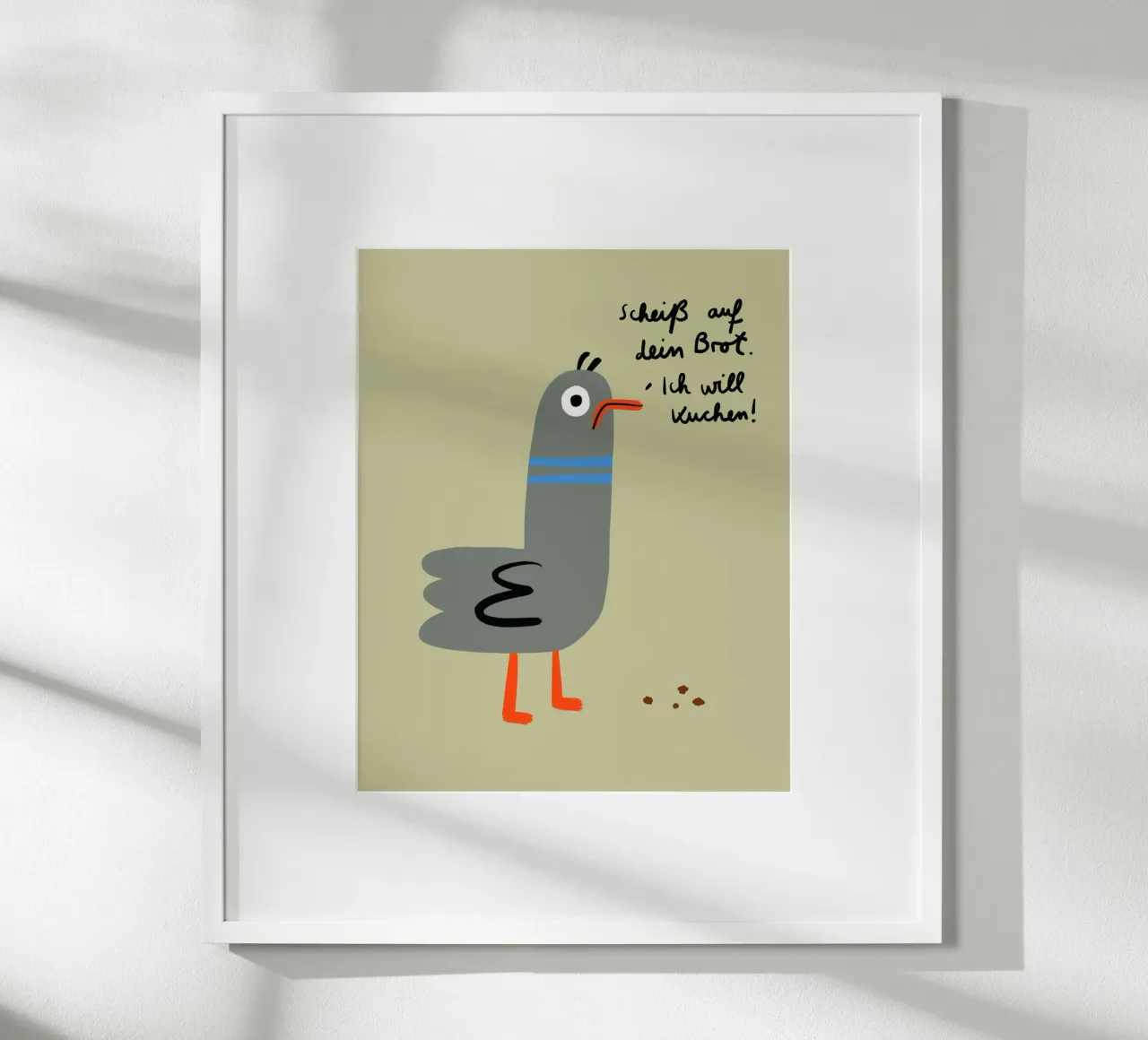 Voglio la torta! poster con telaio in plastica da aucontraire