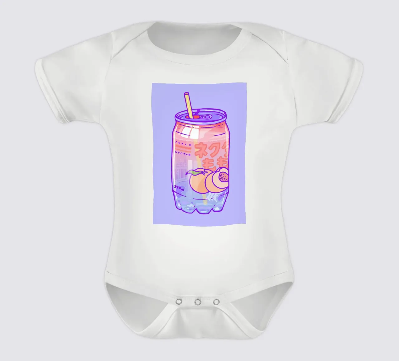 Peach Bubbles short-sleeve baby romper by Laura O'Connor