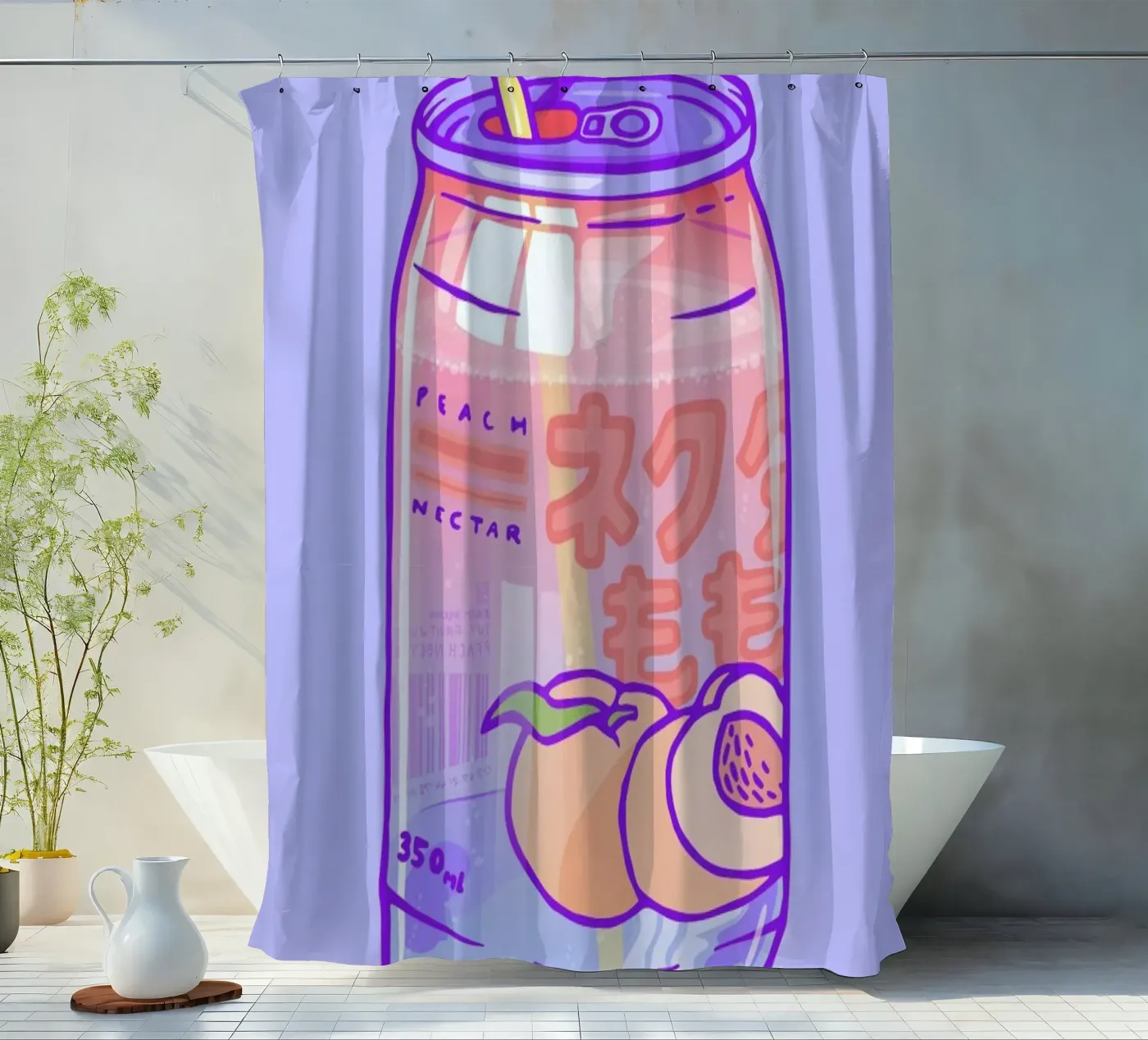 Peach Bubbles Duschvorhang von Laura O'Connor