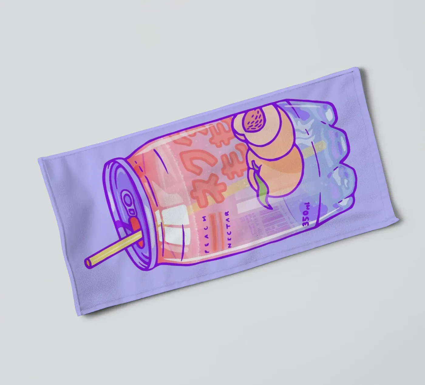 Peach Bubbles badhanddoek van Laura O'Connor