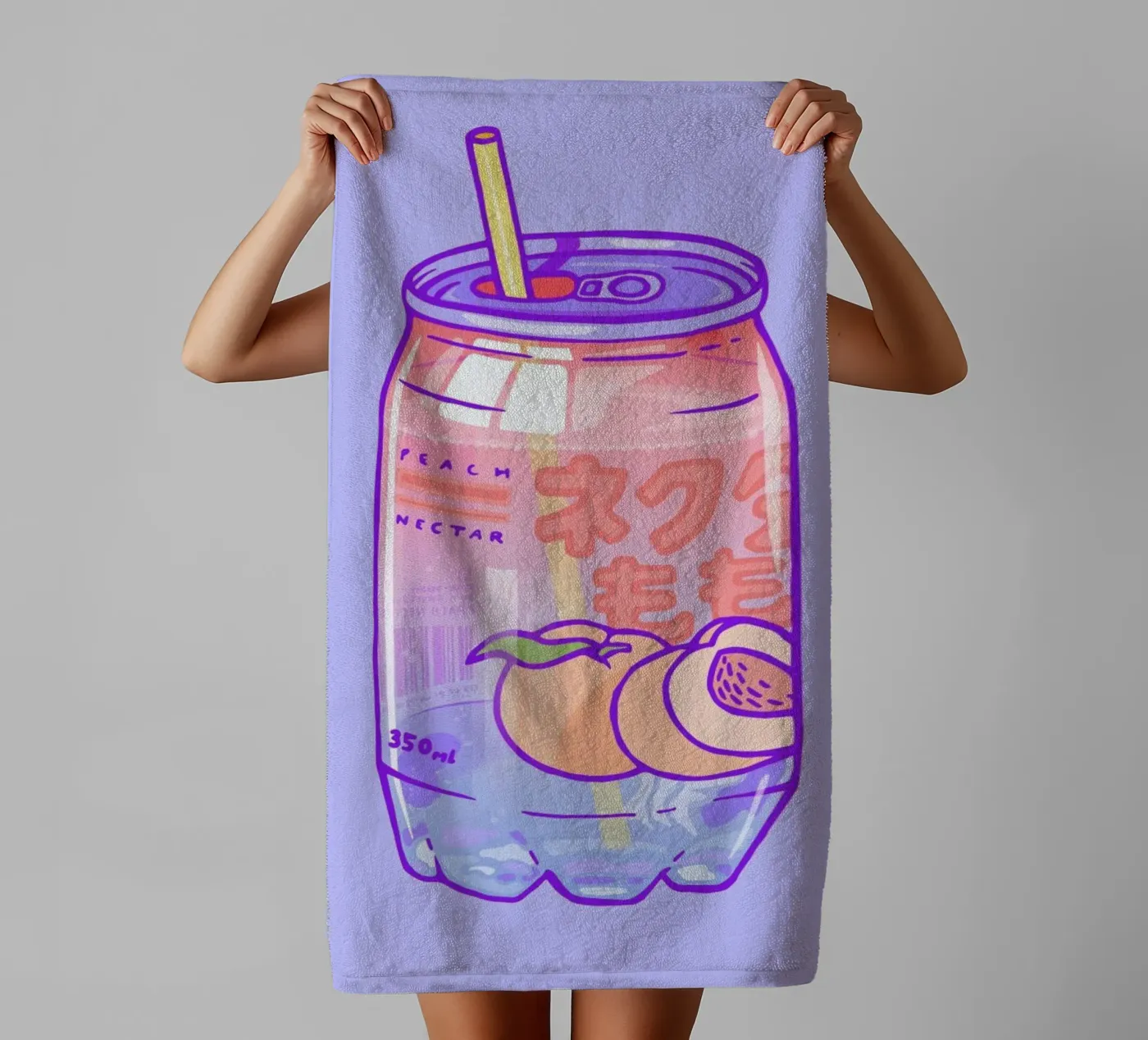 Peach Bubbles badhanddoek van Laura O'Connor