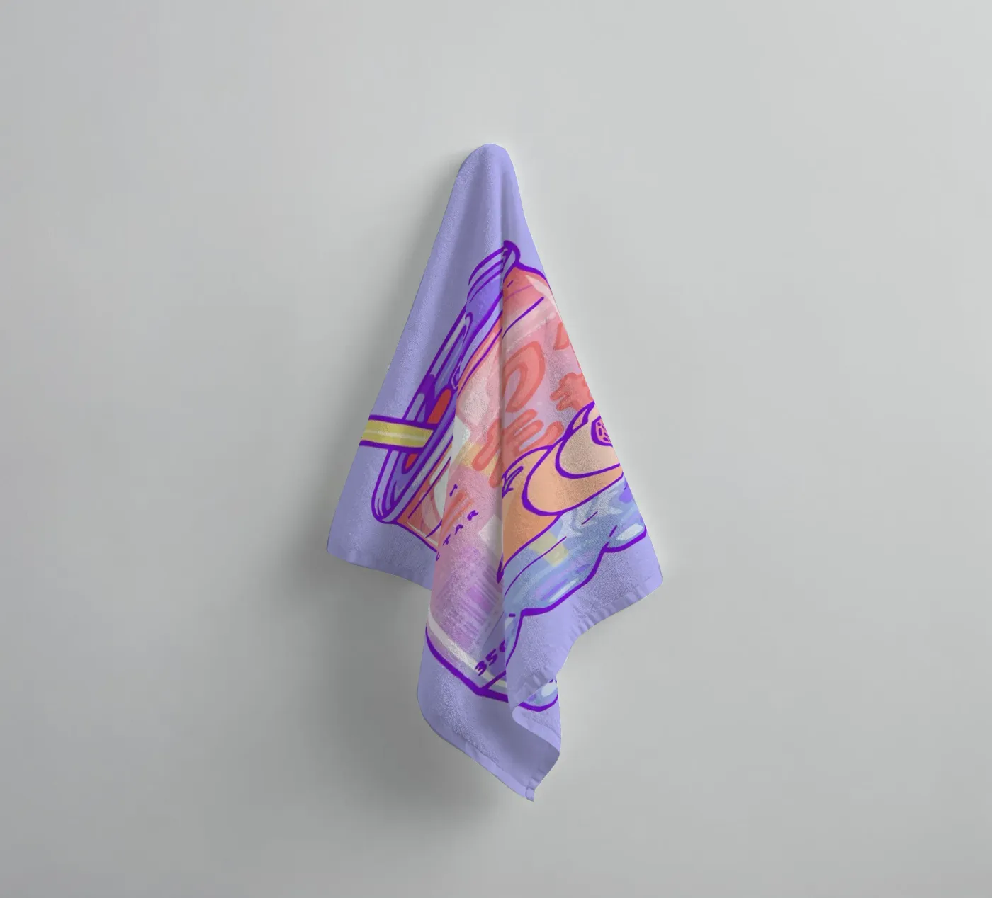 Peach Bubbles badhanddoek van Laura O'Connor