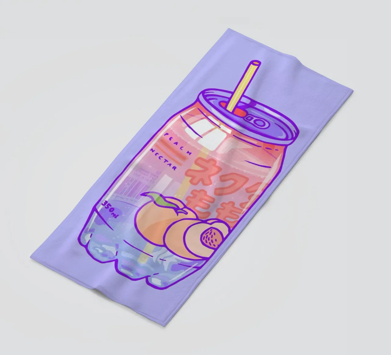 Peach Bubbles beach towel by Laura O'Connor