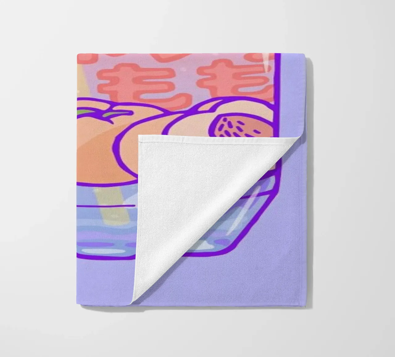 Peach Bubbles beach towel by Laura O'Connor