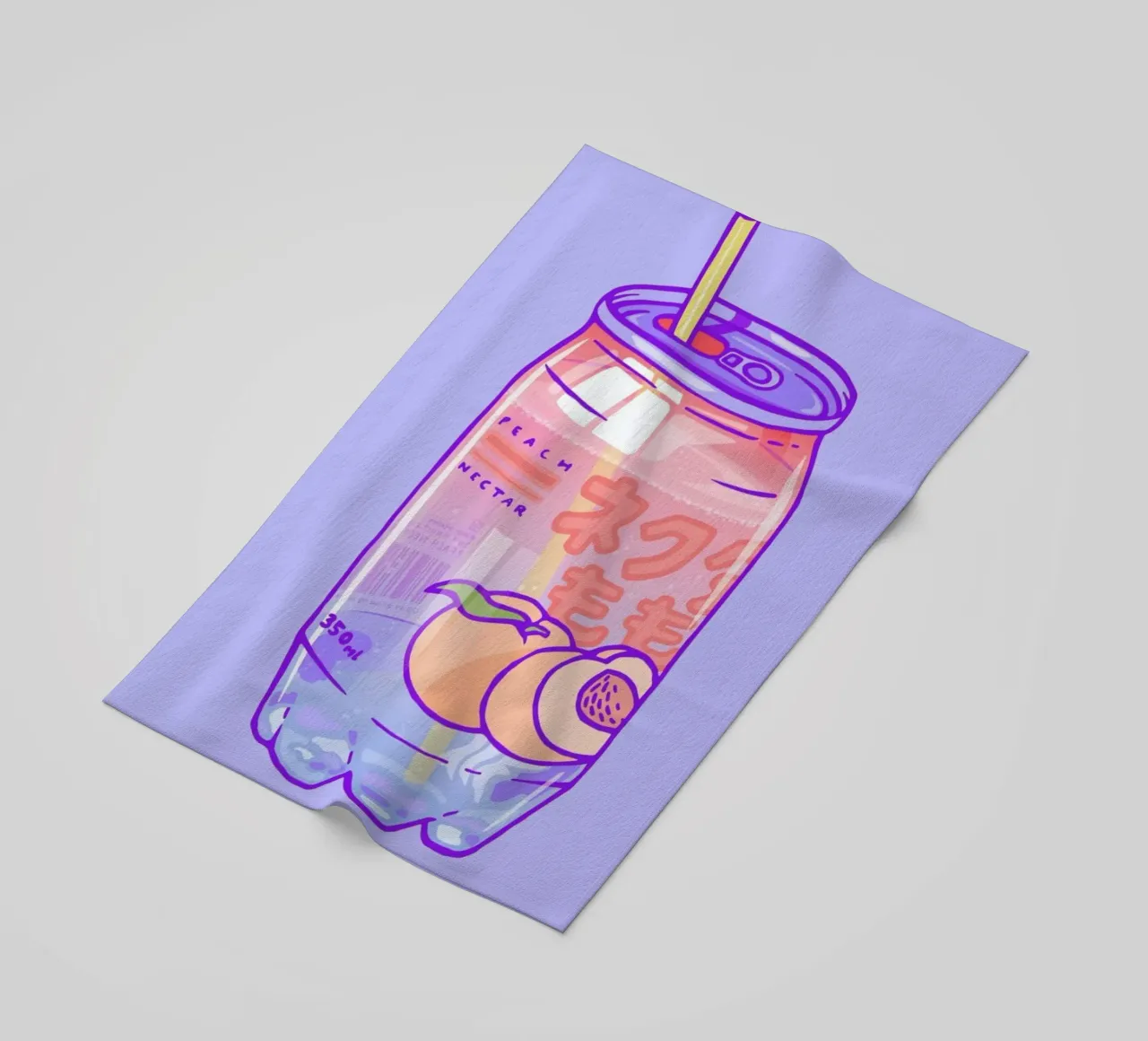 Peach Bubbles beach towel by Laura O'Connor