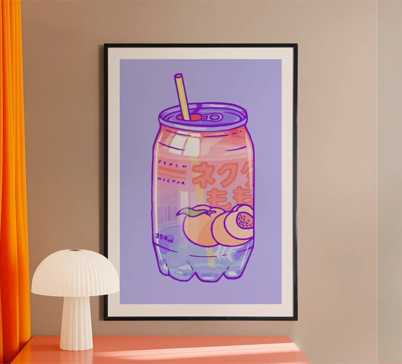 Peach Bubbles poster van Laura O'Connor