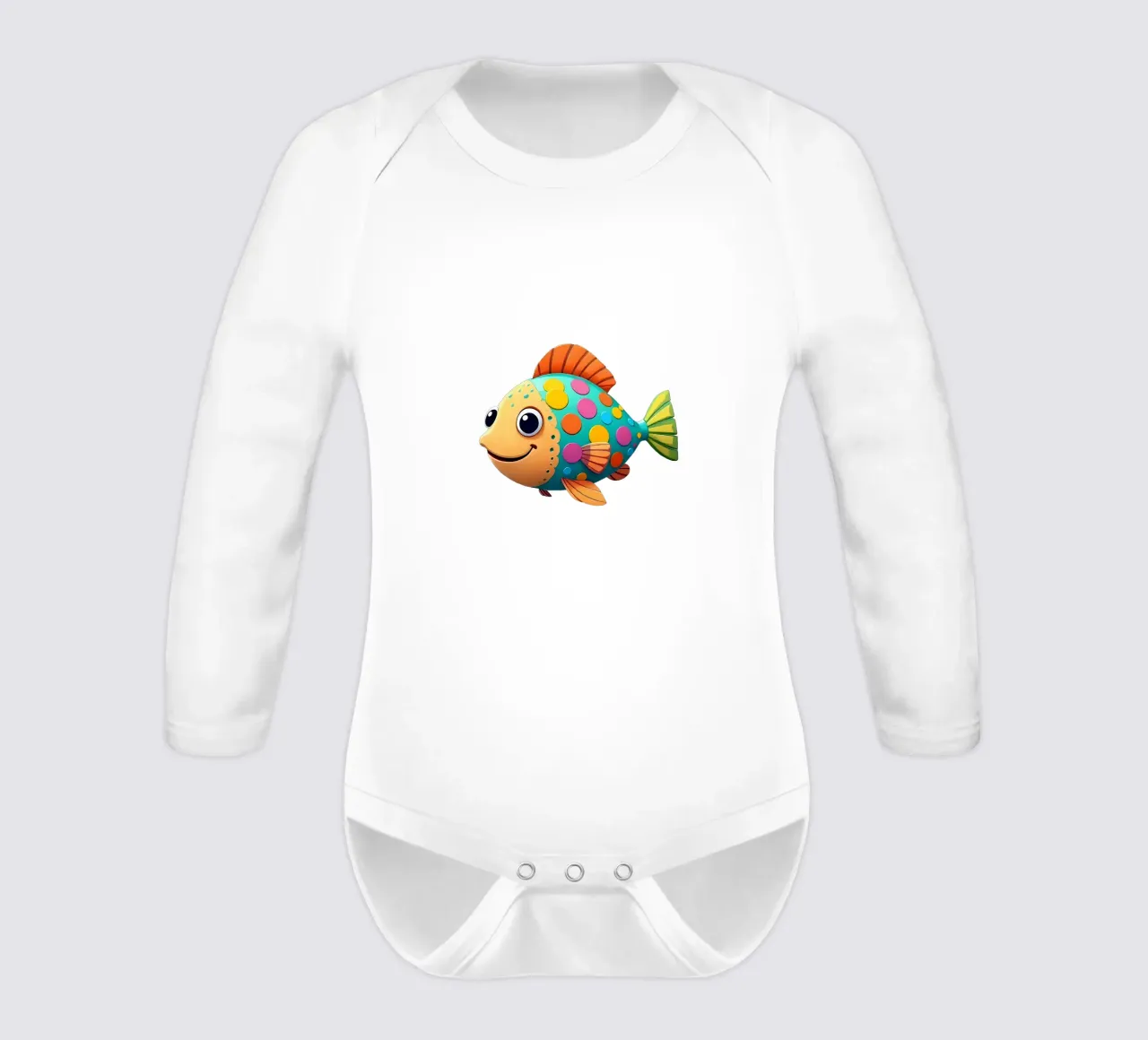 Fish_2a long-sleeve baby romper by Tierisch bunt by LK