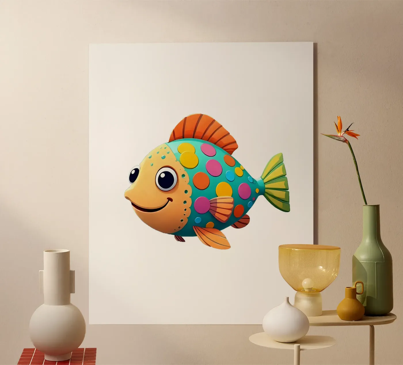 Vis_2a acryl van Tierisch bunt by LK