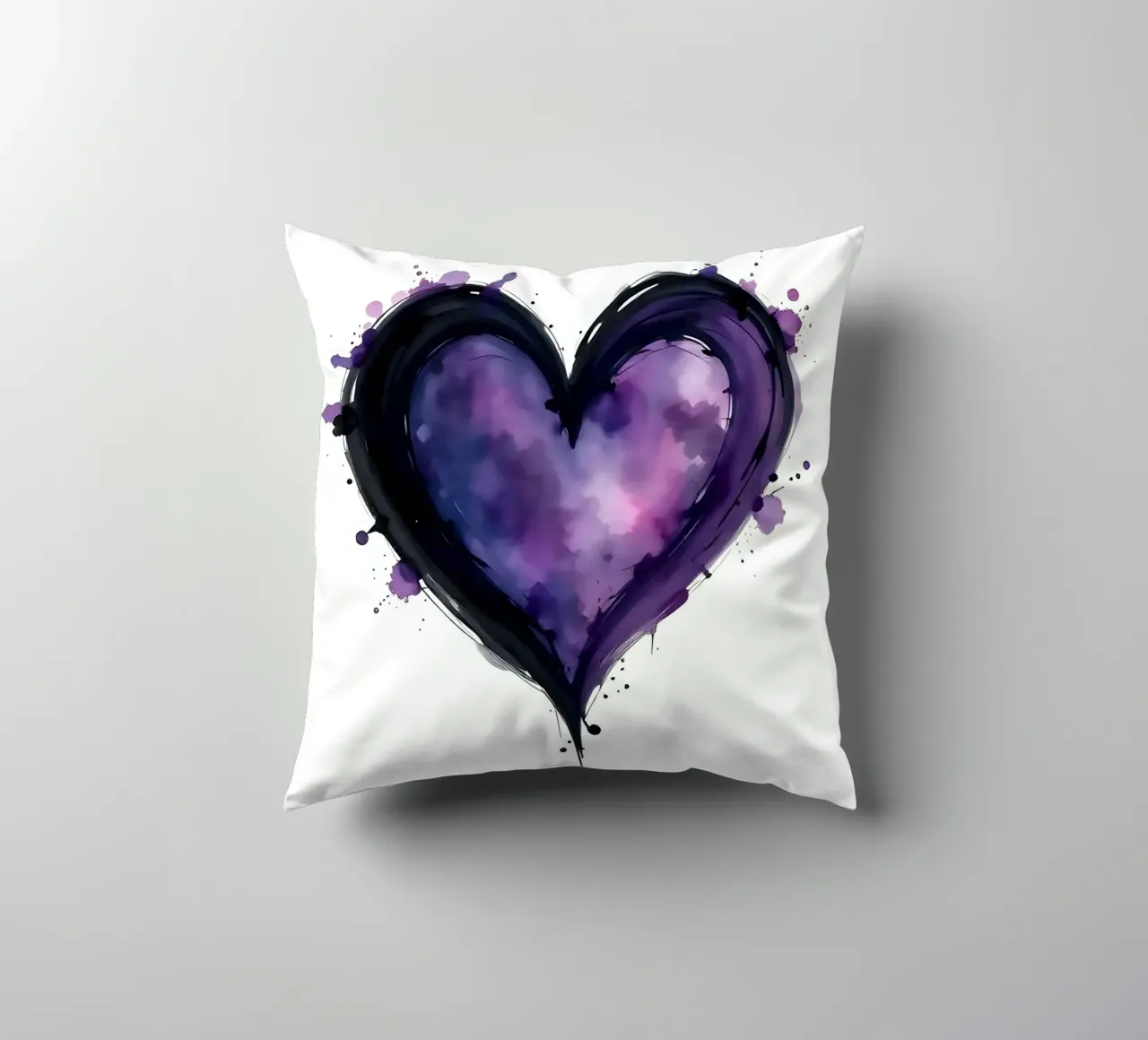 cuore_nero_viola_1 cuscino da Pink- und LoveArt by LK