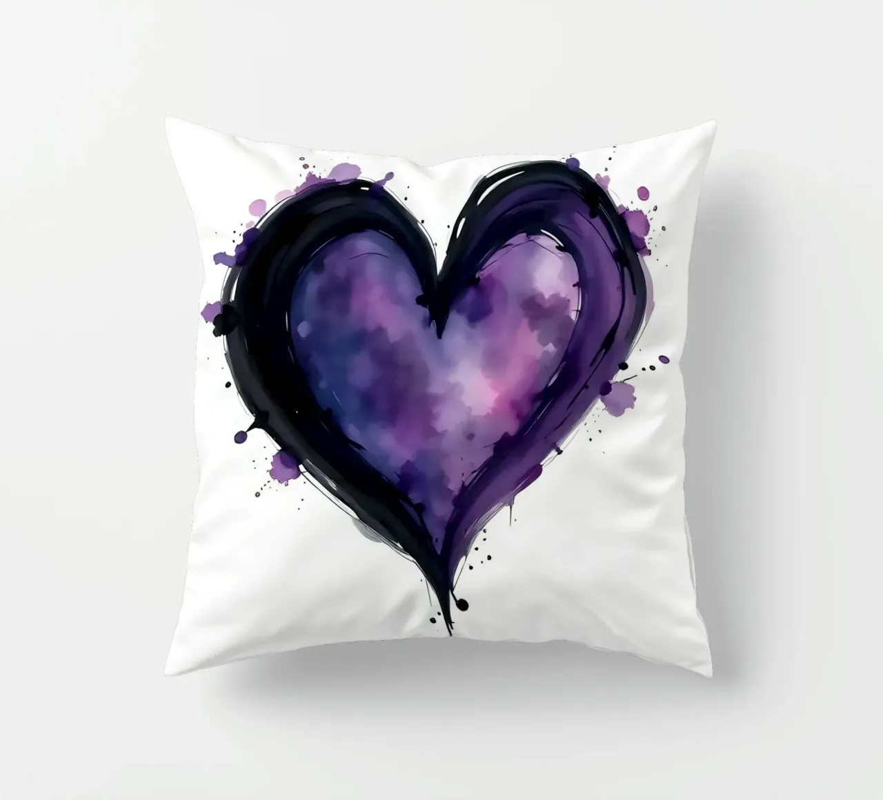 cuore_nero_viola_1 cuscino da Pink- und LoveArt by LK