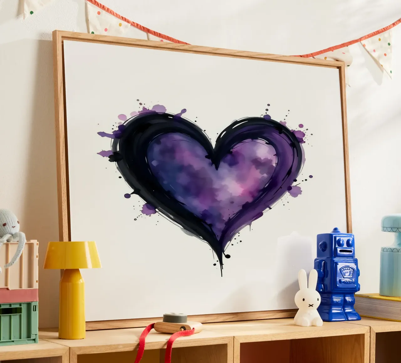 cuore_nero_viola_1 plexiglass da Pink- und LoveArt by LK