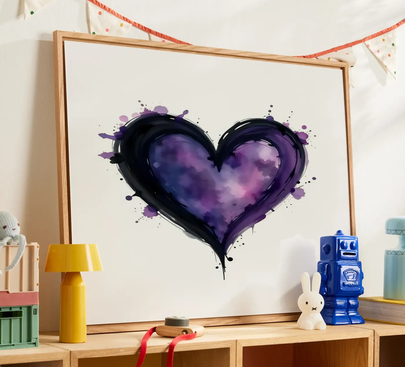 heart_black_purple_1 Acryl-Glas von Pink- und LoveArt by LK
