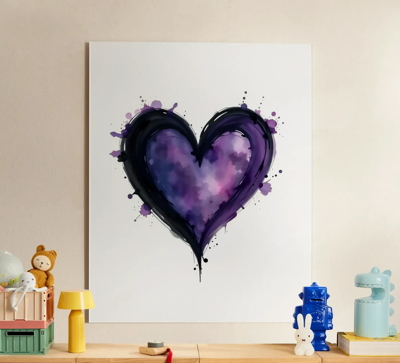 heart_black_purple_1 Acryl-Glas von Pink- und LoveArt by LK