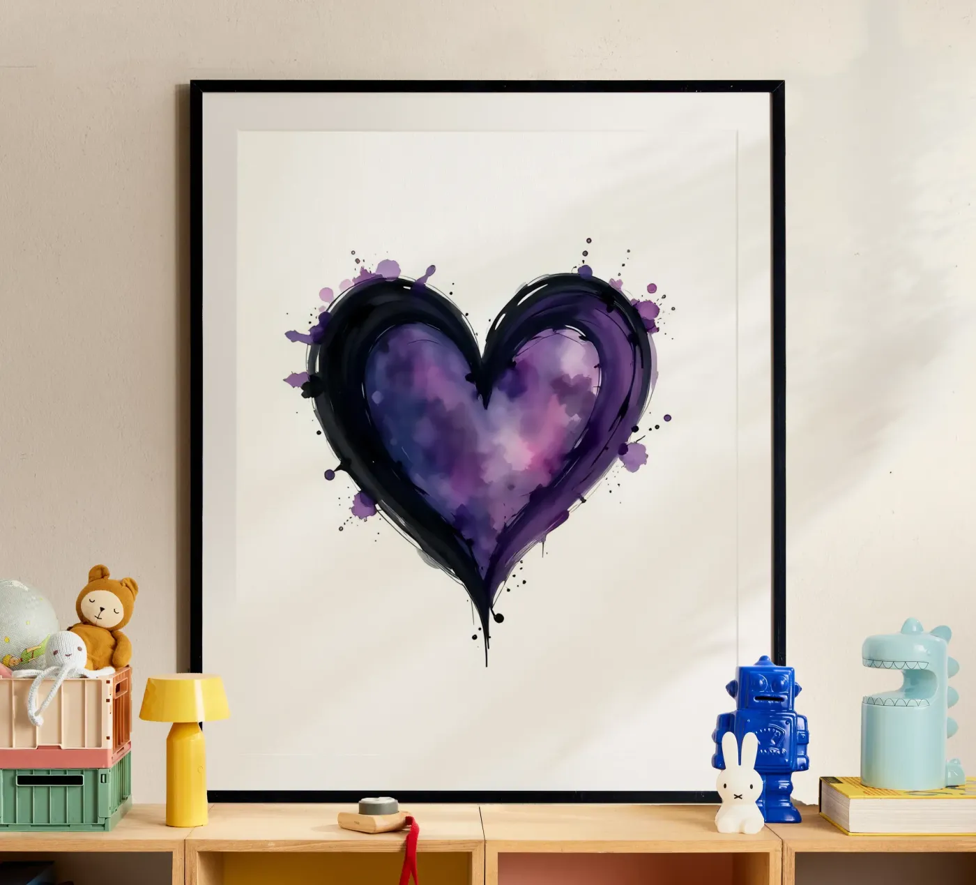 heart_black_purple_1 poster da Pink- und LoveArt by LK