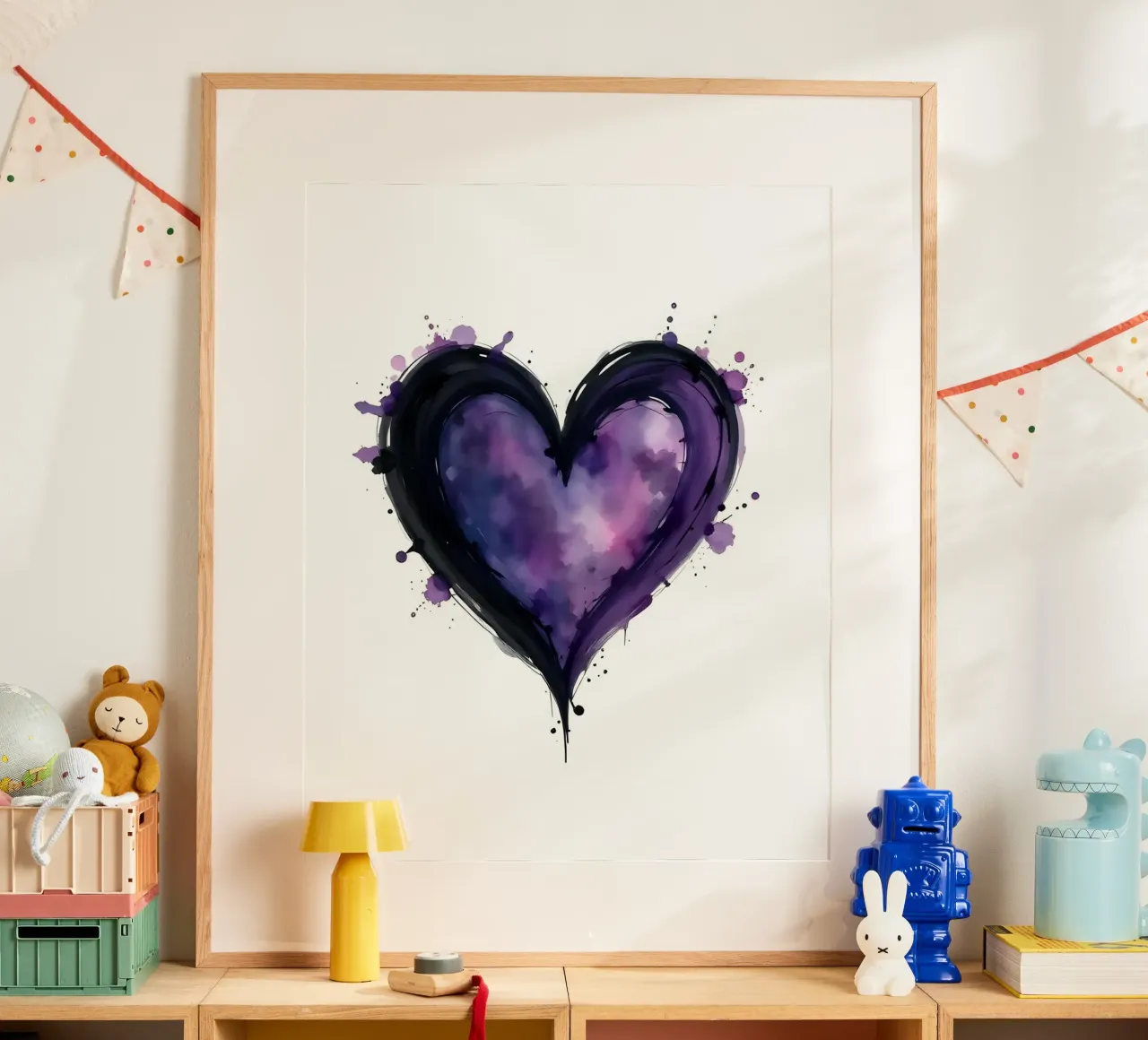 cuore_nero_viola_1 poster da Pink- und LoveArt by LK