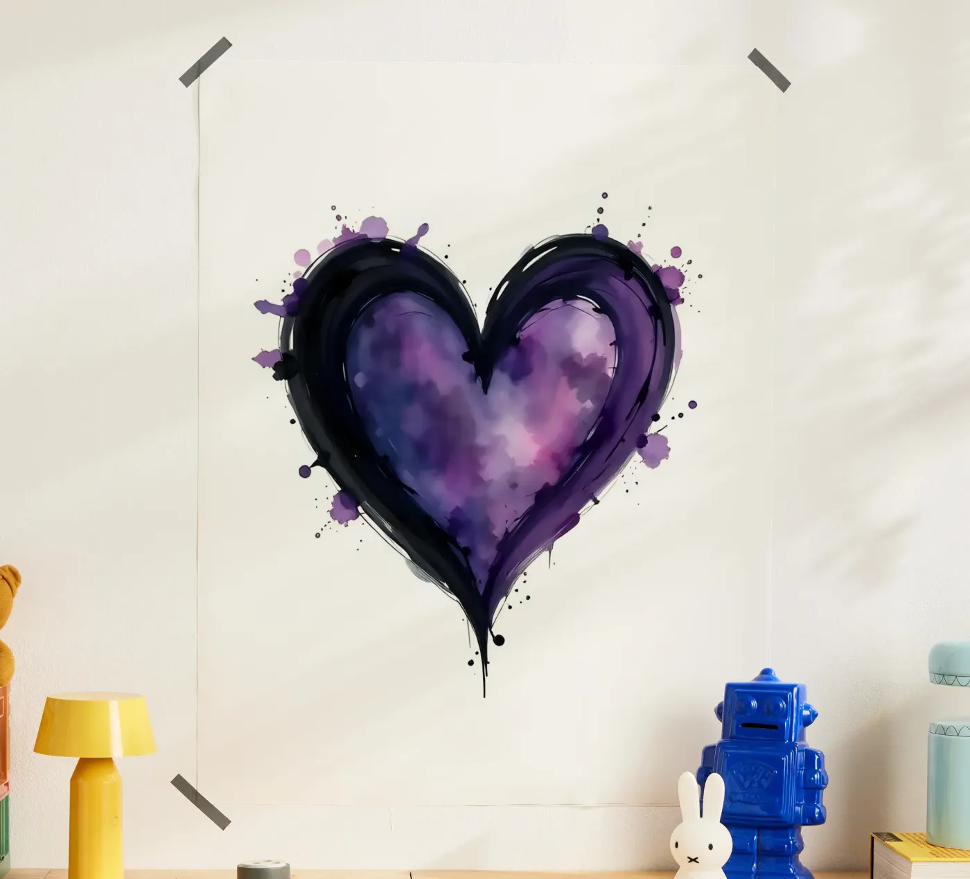 heart_black_purple_1 poster da Pink- und LoveArt by LK