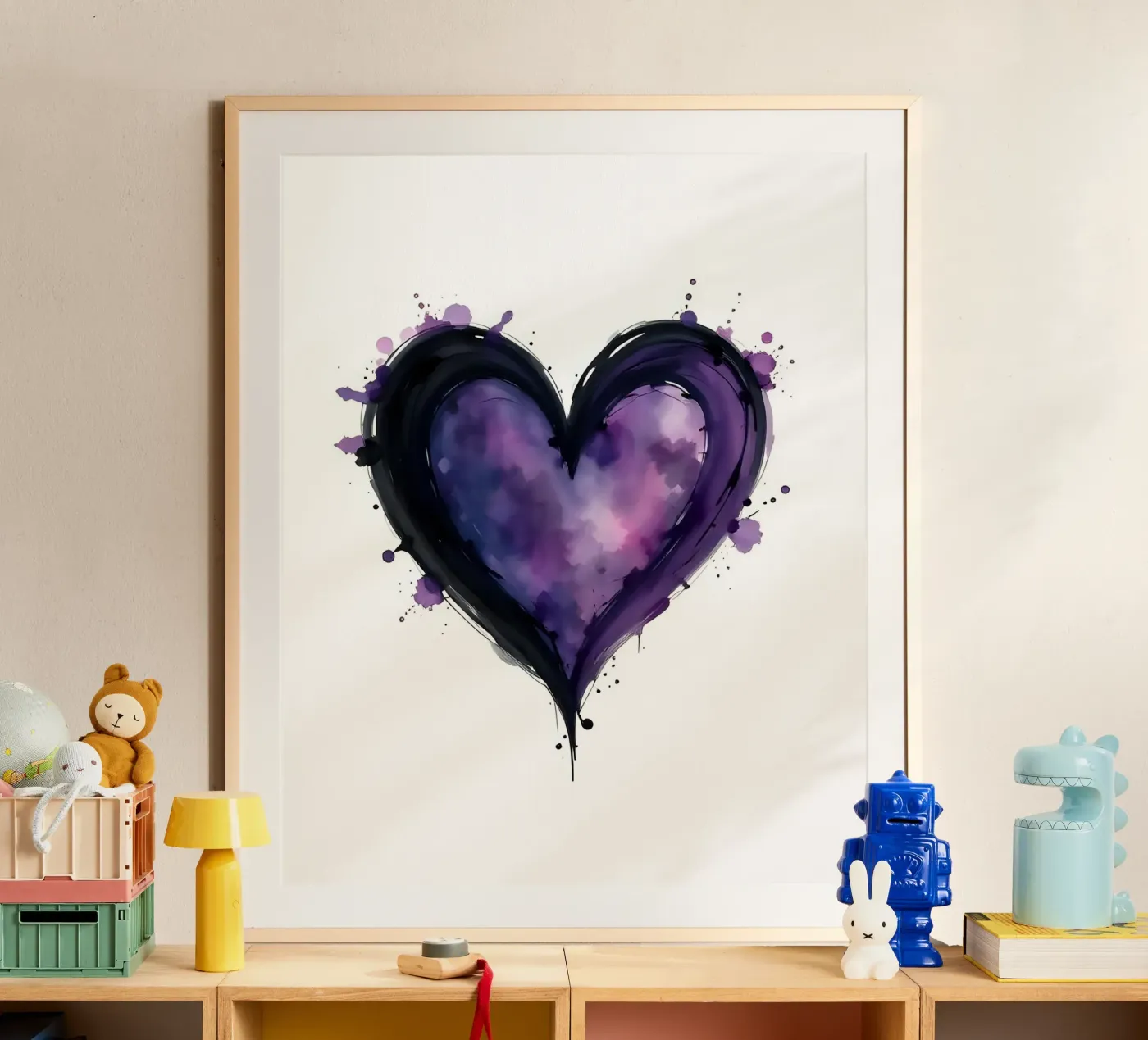 heart_black_purple_1 poster da Pink- und LoveArt by LK