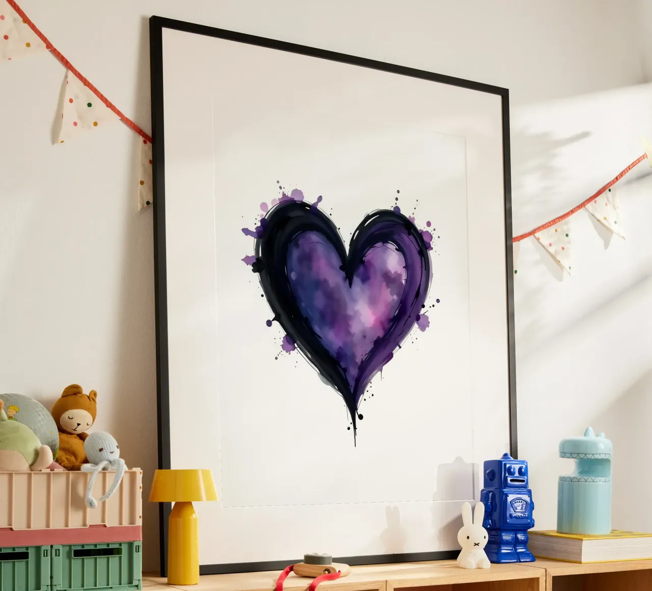 cuore_nero_viola_1 poster da Pink- und LoveArt by LK