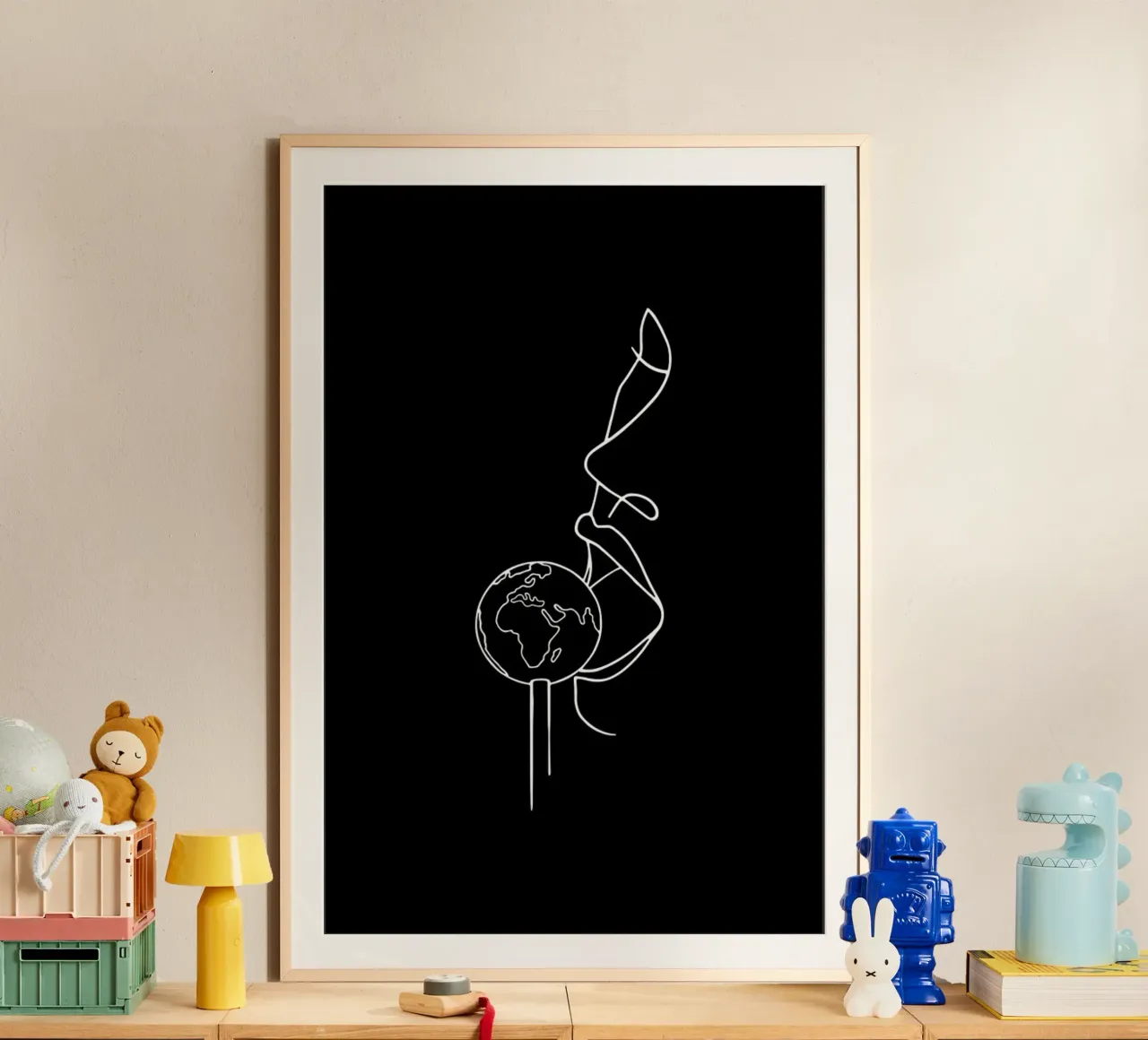 Wanderlust poster con telaio in legno da Ninhol
