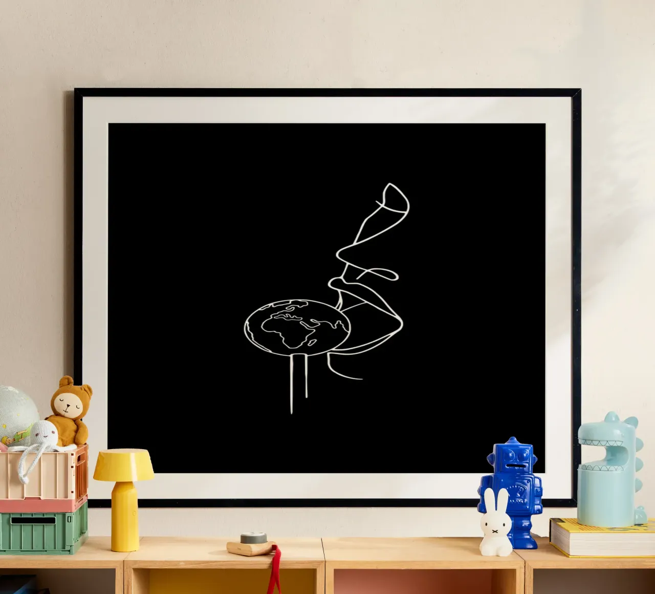 Wanderlust poster con telaio in legno da Ninhol
