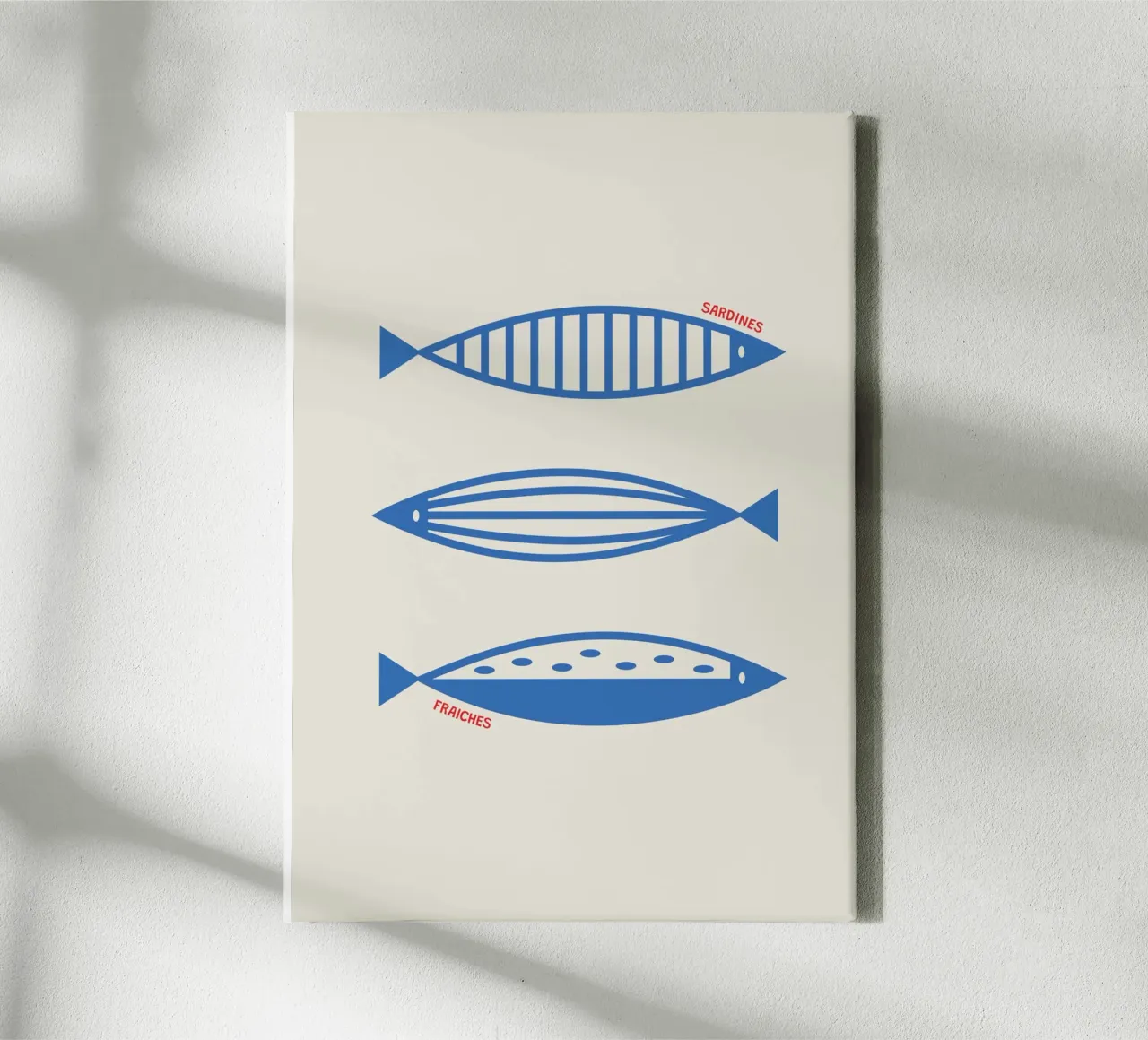 Fresh sardines canvas with Floater frame by OkleoStudio