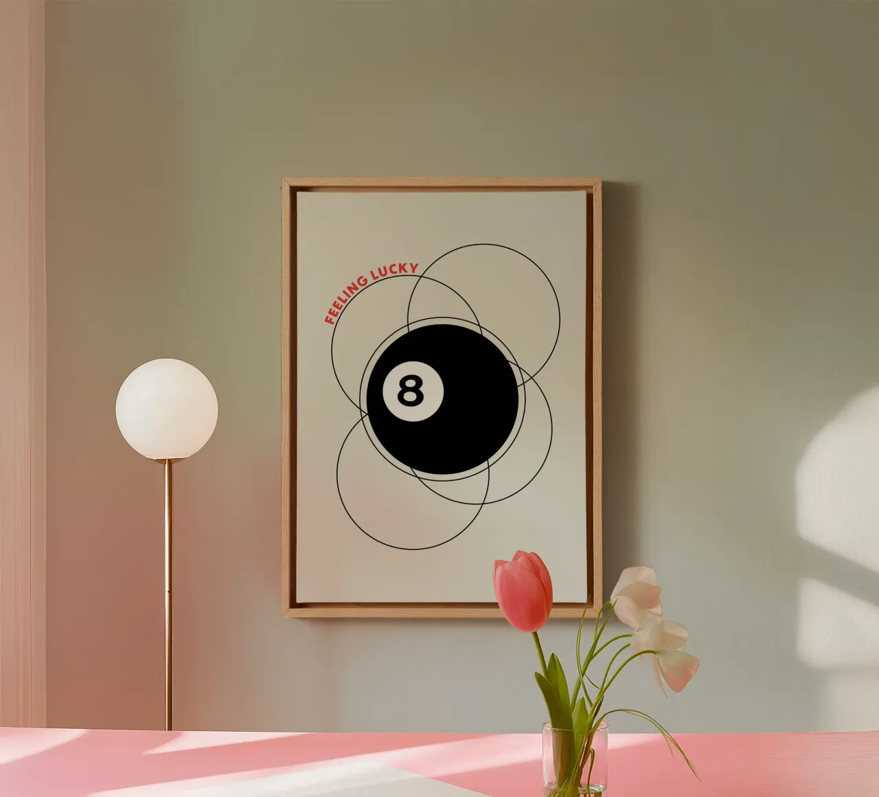8 Poolbal canvas met Baklijst van OkleoStudio