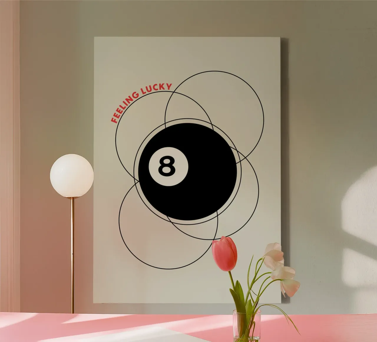 8 Poolbal canvas met Baklijst van OkleoStudio