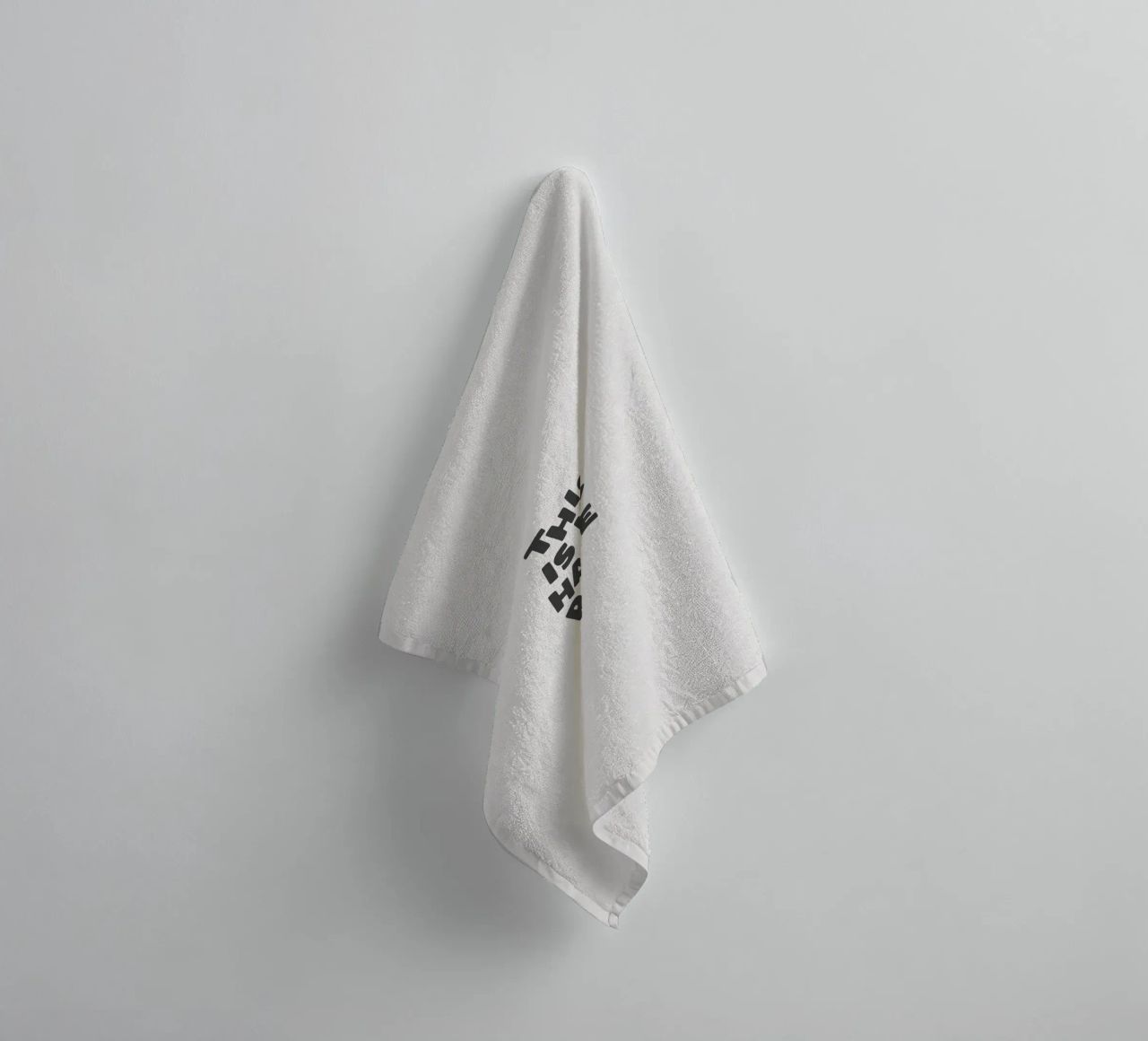 This is My Happy Place Minimalist Monochrome Lettering towel by THE MOTIVATED TYPE