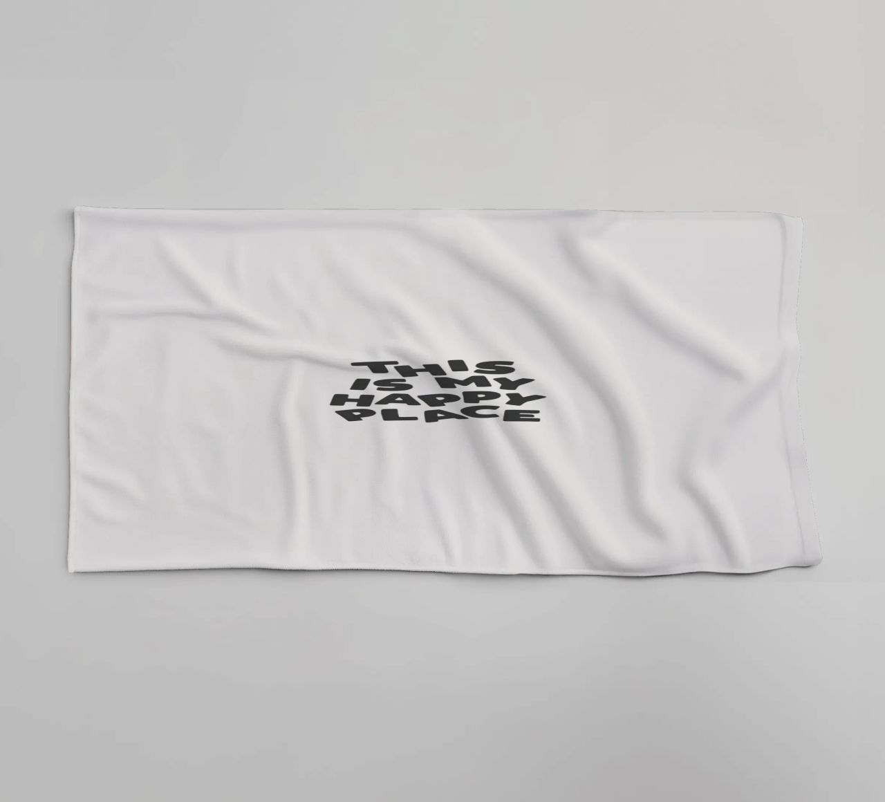 This is My Happy Place Minimalist Monochrome Lettering towel by THE MOTIVATED TYPE