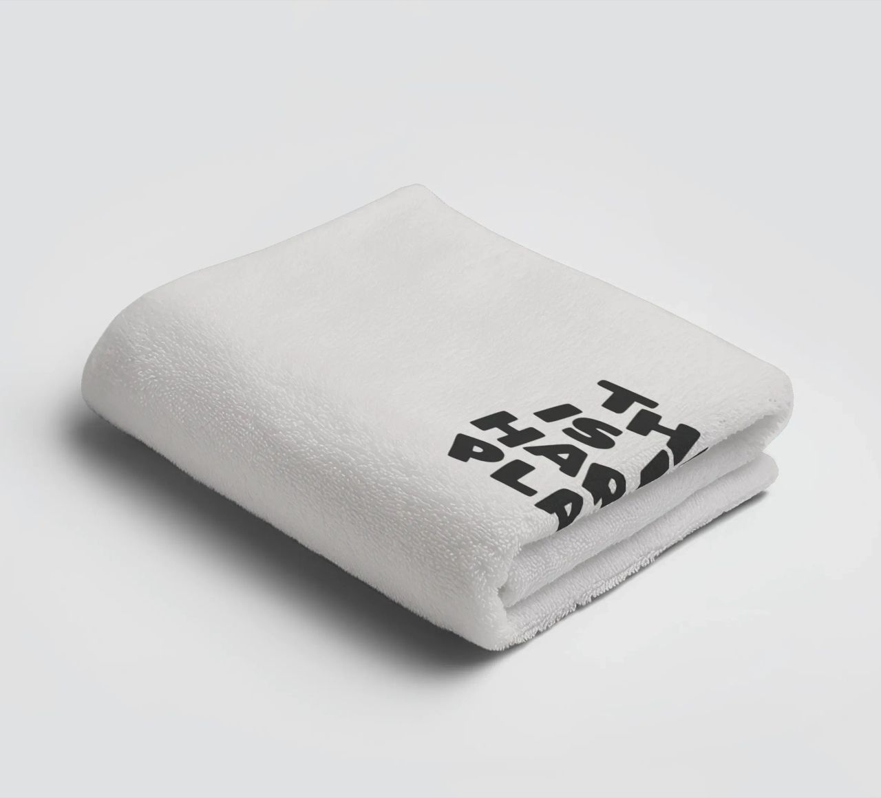 This is My Happy Place Minimalist Monochrome Lettering towel by THE MOTIVATED TYPE