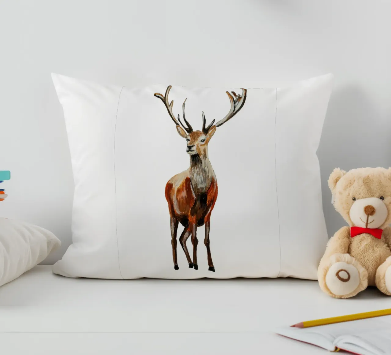 Deer decorative cushion by Femke Zwaan