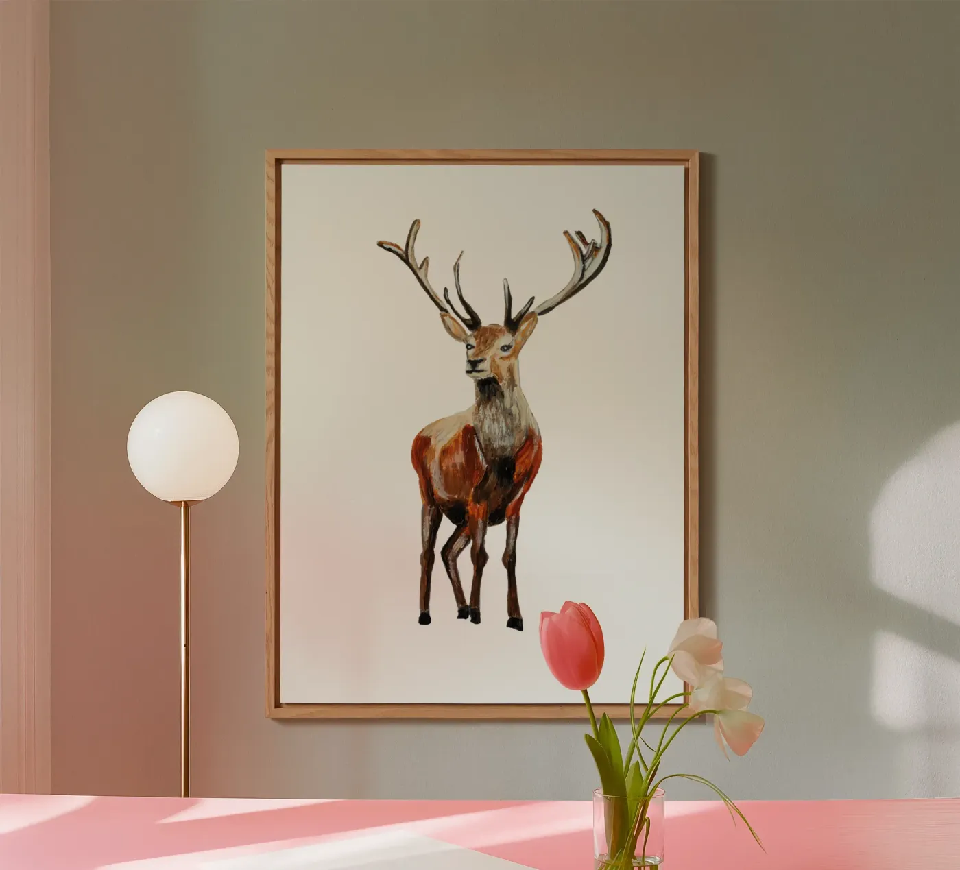Deer aluminium-dibond van Femke Zwaan