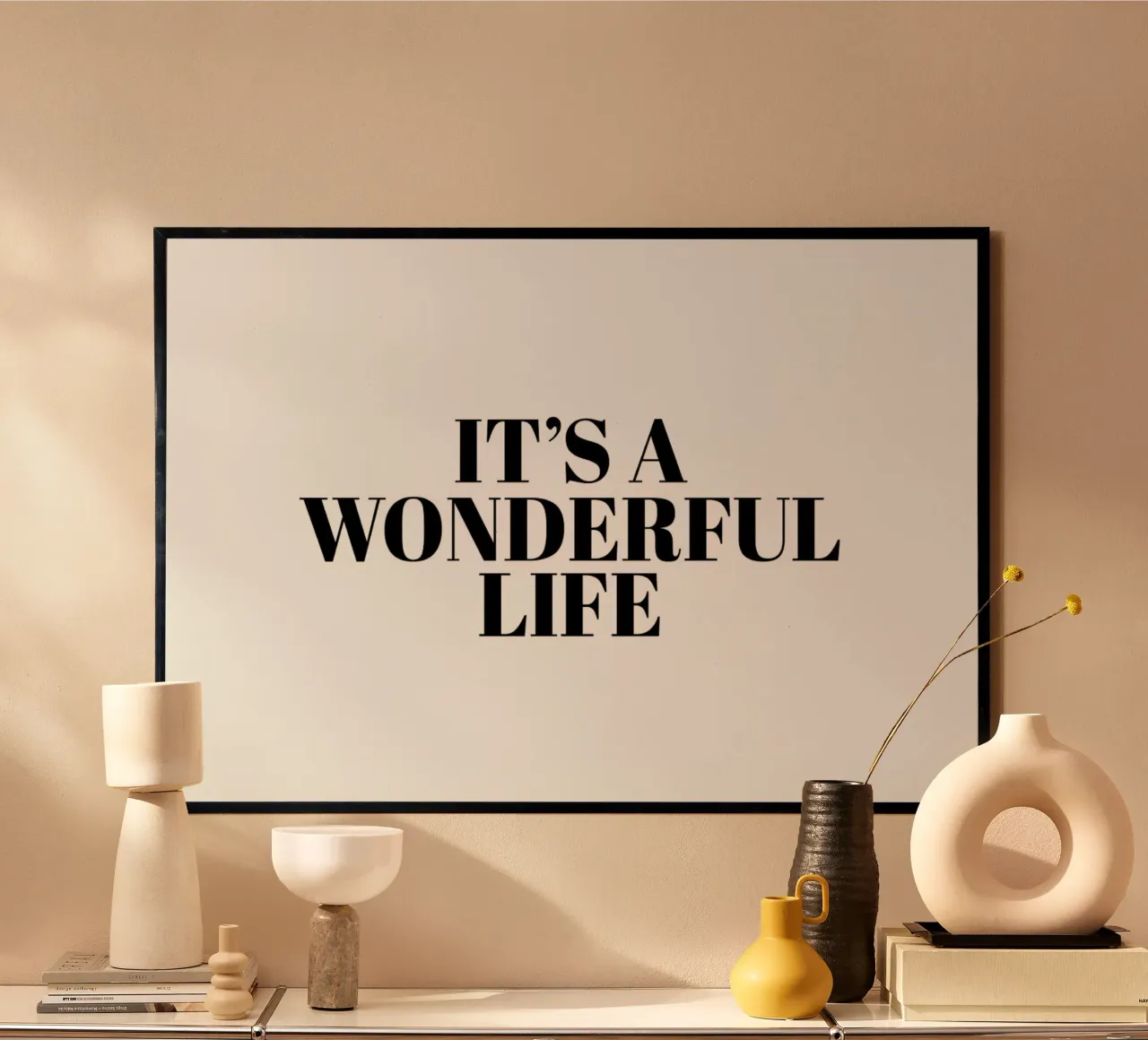 It'S A Wonderful Life poster con telaio in alluminio da Ayleen